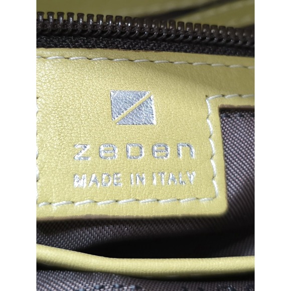 Women's Zeden leather hobo bag. Made In Italy COA Card, Green Very Clean #0309 - Picture 3 of 13